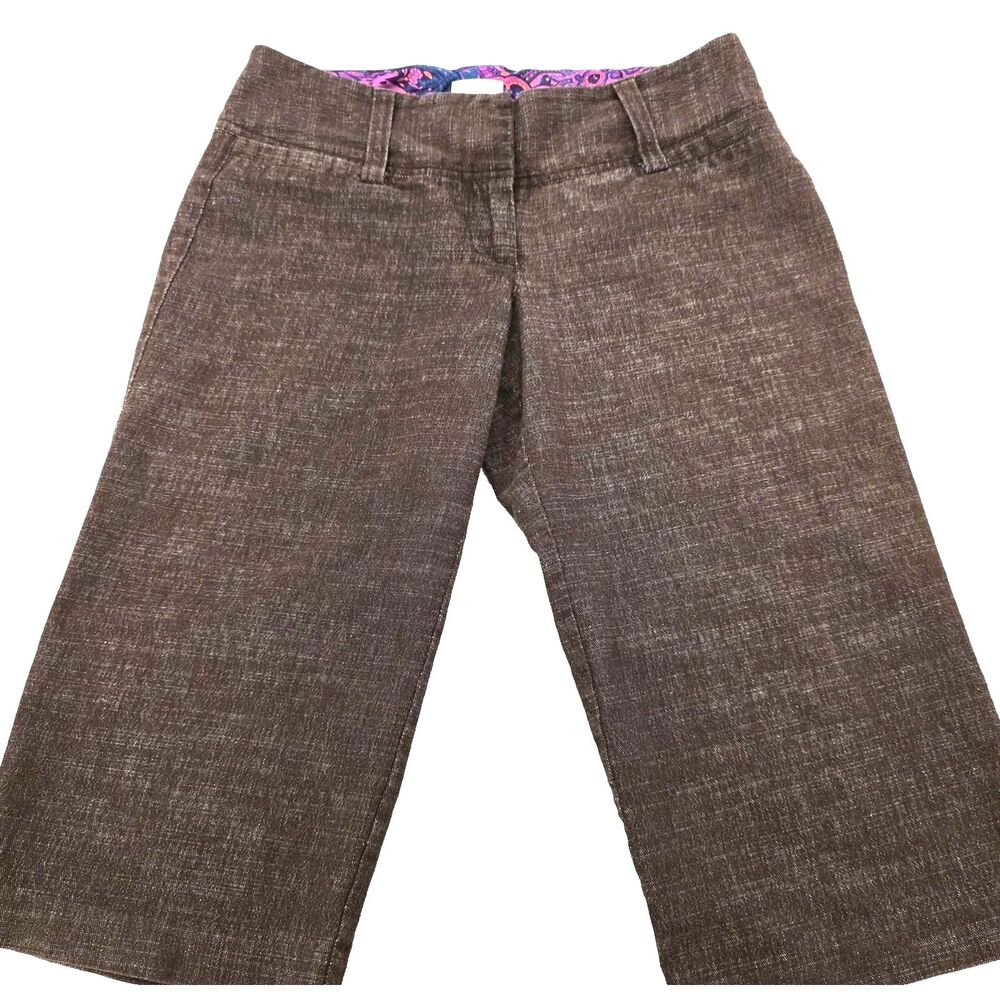 Vtg Y2K Studio Y Womens Juniors Size 1 Brown Capri Pants Cropped Stretch